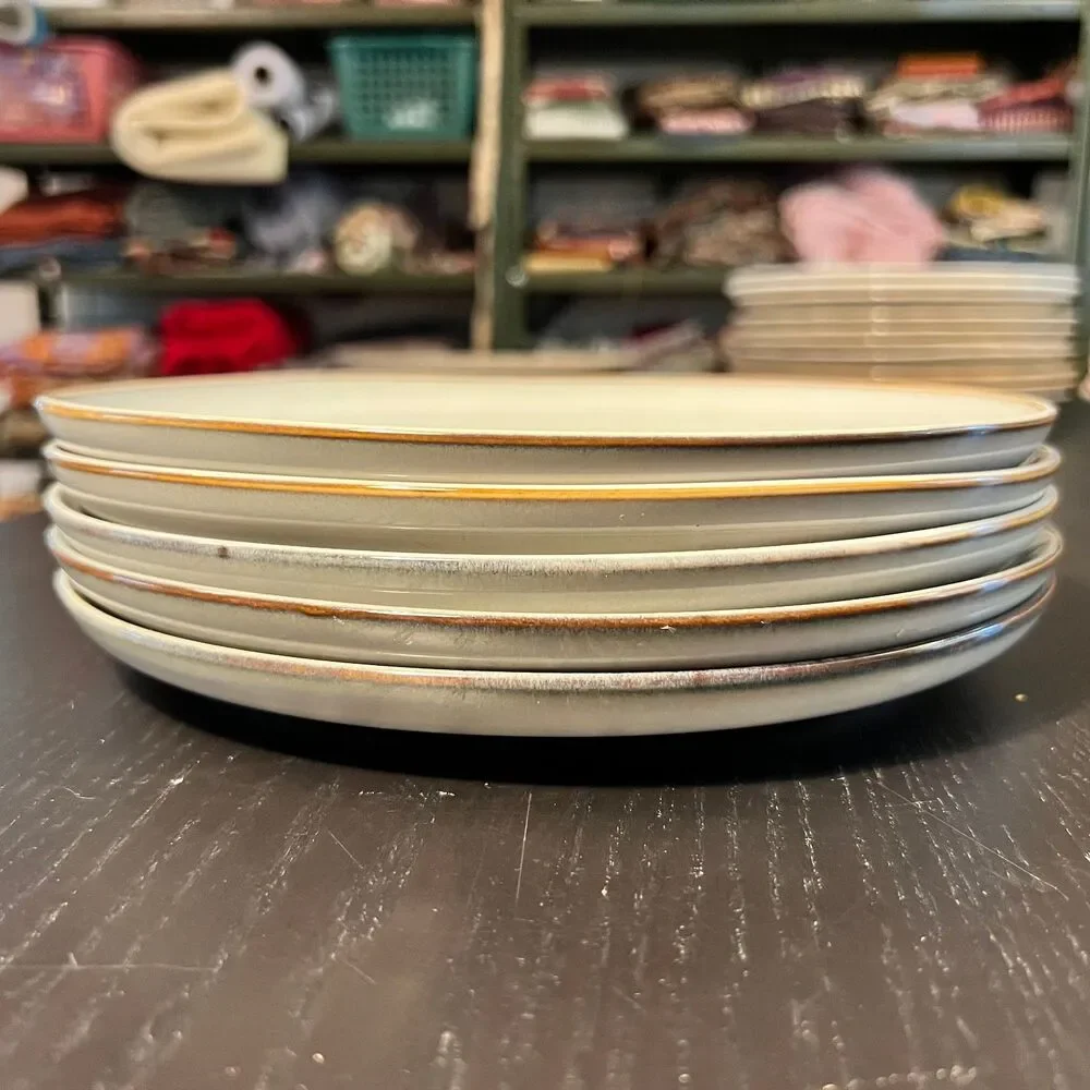 Ikea GLADELIG (5) Gray Stoneware Dinner Plates 10